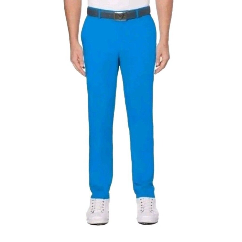 New Callaway Mens 2XL Blue Sea Star Golf Pants Ankle Zip Stretch
